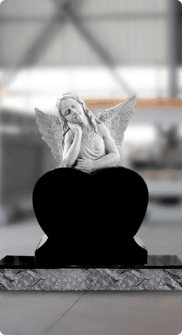 Balck Granite Angel Headstone
