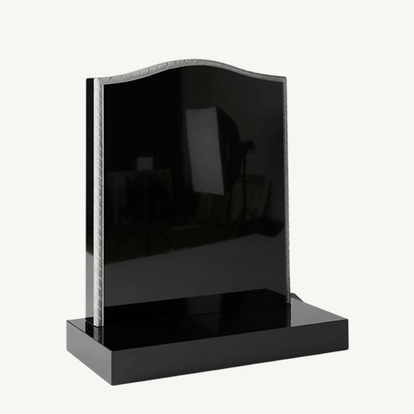 Black Ogee With Rope Moulding Headstone